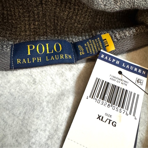 Polo Ralph Lauren Classic Full-Zip Fleece Sweatsuit Ash Grey Heather Black Pony - Picture 15 of 16